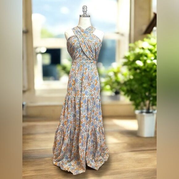 Veronica Beard Florencia $798 100% Silk Floral Maxi Size 12 - Picture 4 of 16